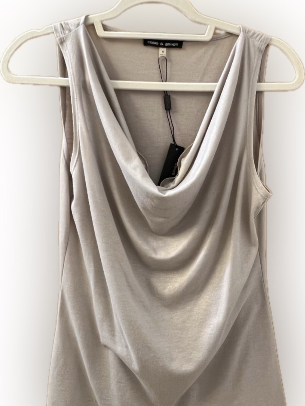 Cable & Gaige Sleeveless Draped Cowl Neck Blouse NWT